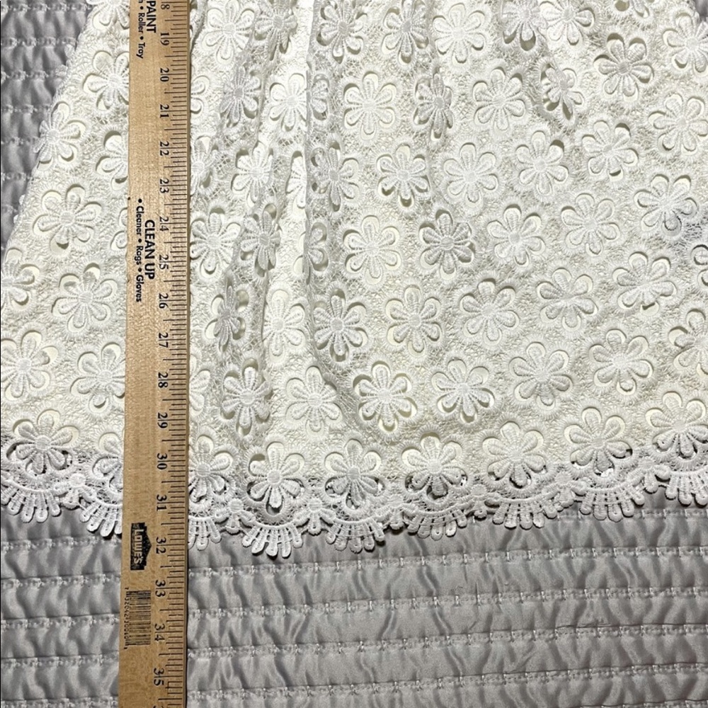 Bohemian Eyelet Short White Lace Dress - Picture 8 of 9
